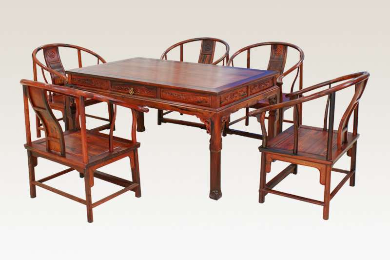 22090A-明式圈椅茶桌6件套（平板）